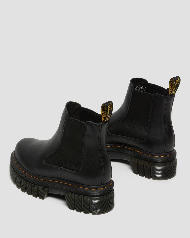 Black Men's Dr Martens Audrick Nappa Leather Platform Ankle Boots | CA 431BEX